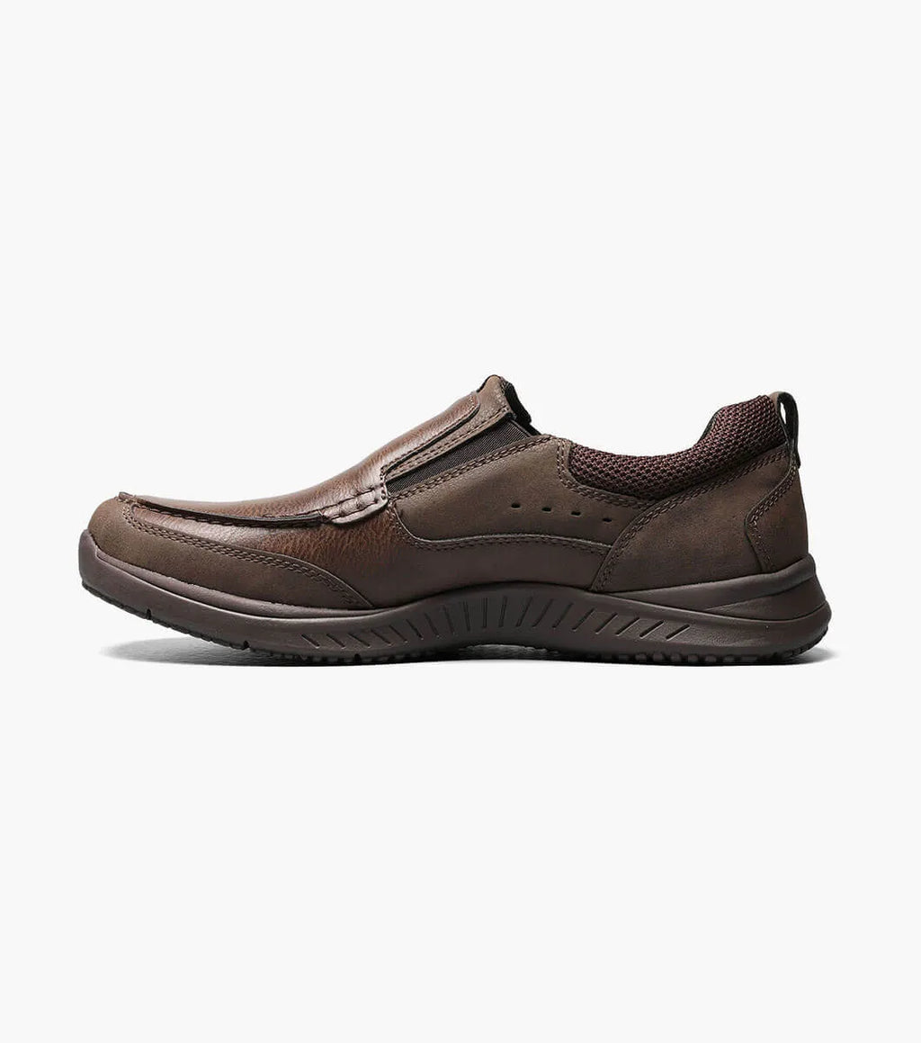Nunn Bush Conway Moc Toe Slip On Walking Shoes Dark Brown 84846-201