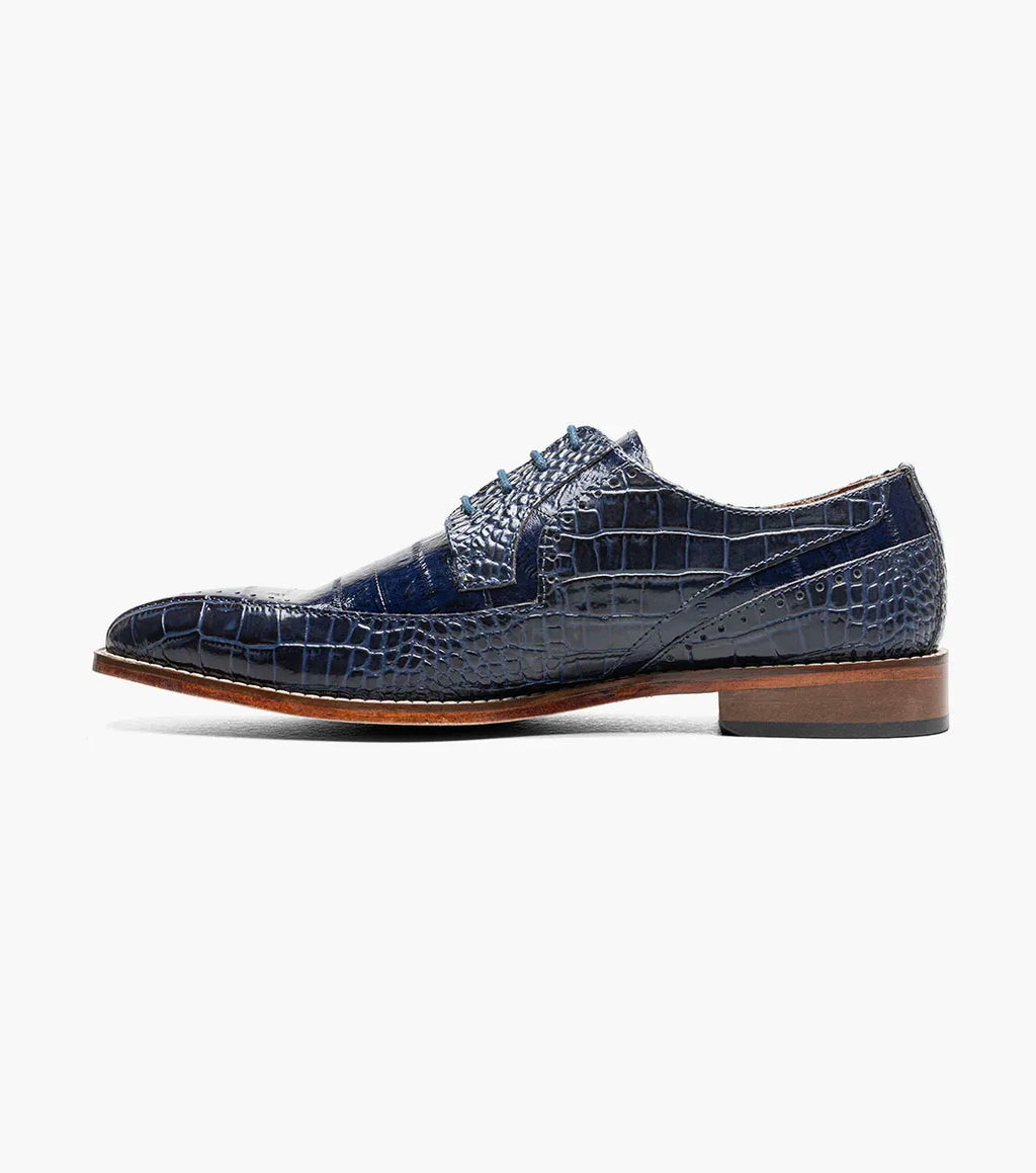Stacy Adams Talamanco Bike Toe Oxford Animal Print Blue 25788-400