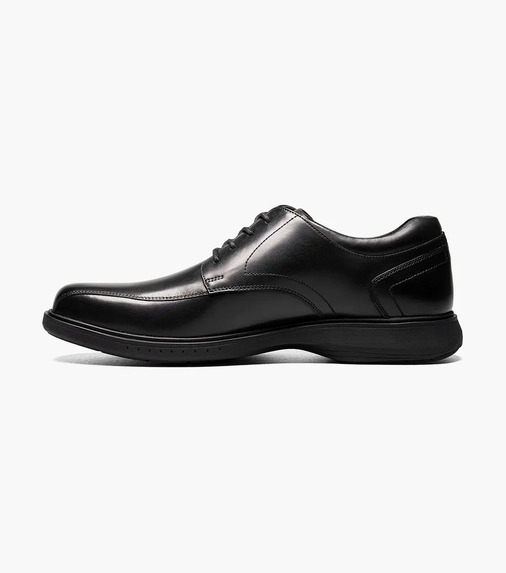 Nunn Bush KORE Pro Bike Toe Oxford Dress Shoes Black Leather 84943-001
