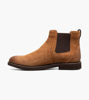 Nunn Bush Otis II Plain Toe Chelsea Boot Suede Tan 85091-240