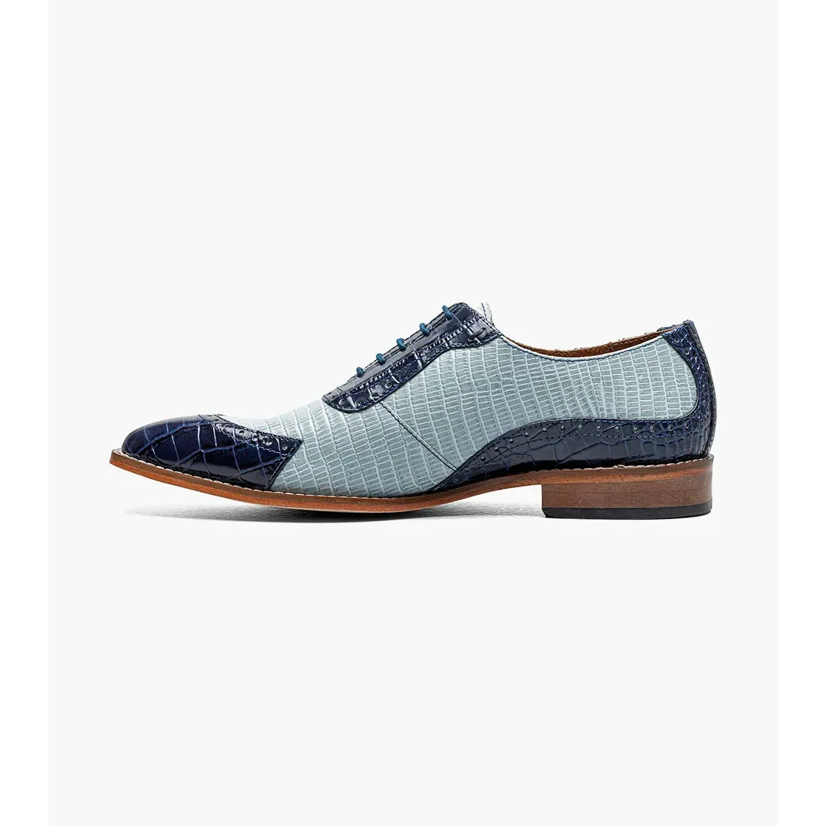 Stacy Adams Tarango Modified Cap Toe Oxford Shoes Dark Blue Multi 25770-469