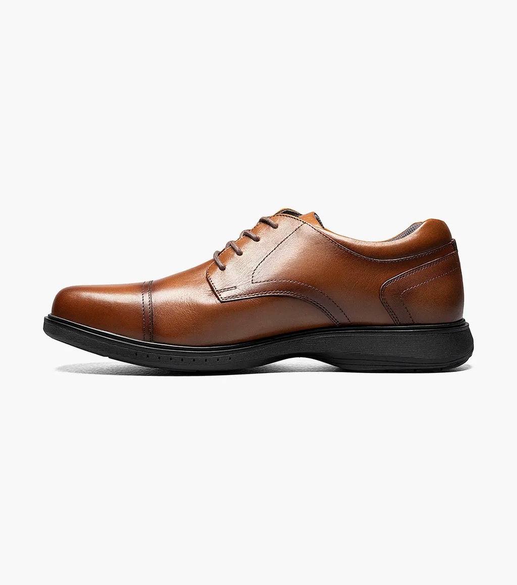 Nunn Bush KORE Pro Cap Toe Oxford Walking Shoes Cognac Leather 84944-221