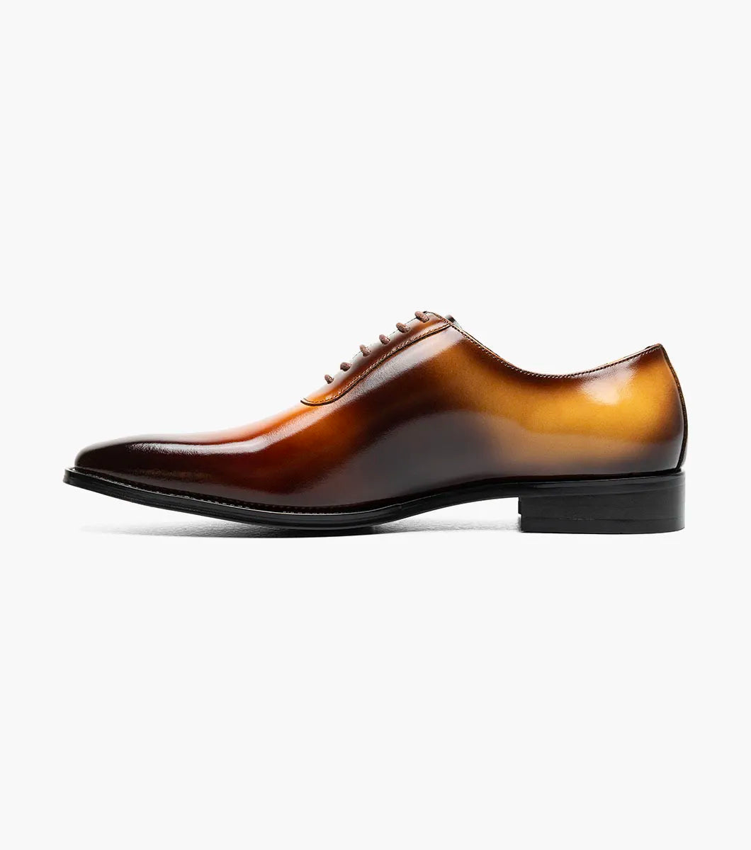 Stacy Adams Shaffer Plain Toe Oxford Shoes Calf Leather Cognac Multi 25763-229