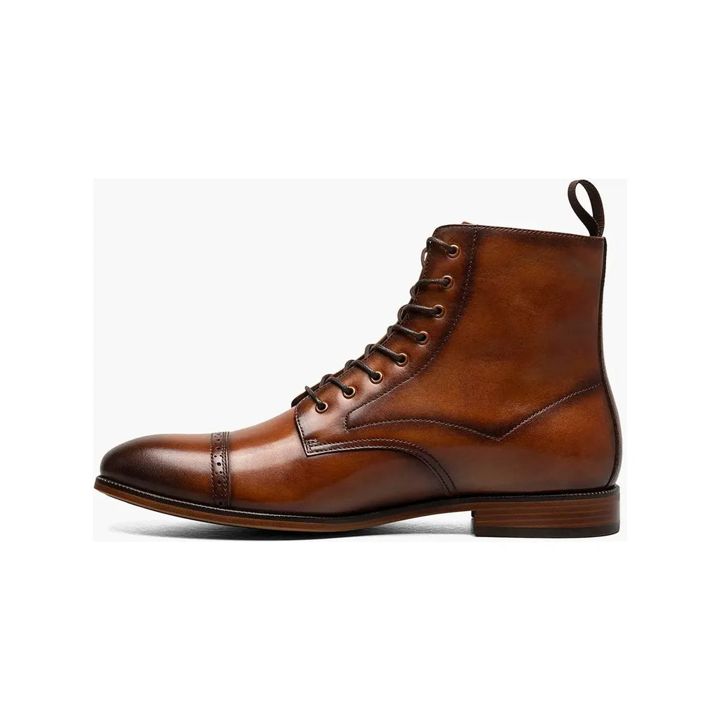 Stacy Adams Henry Cap Toe Lace Up Boot Leather Tan 25718-240