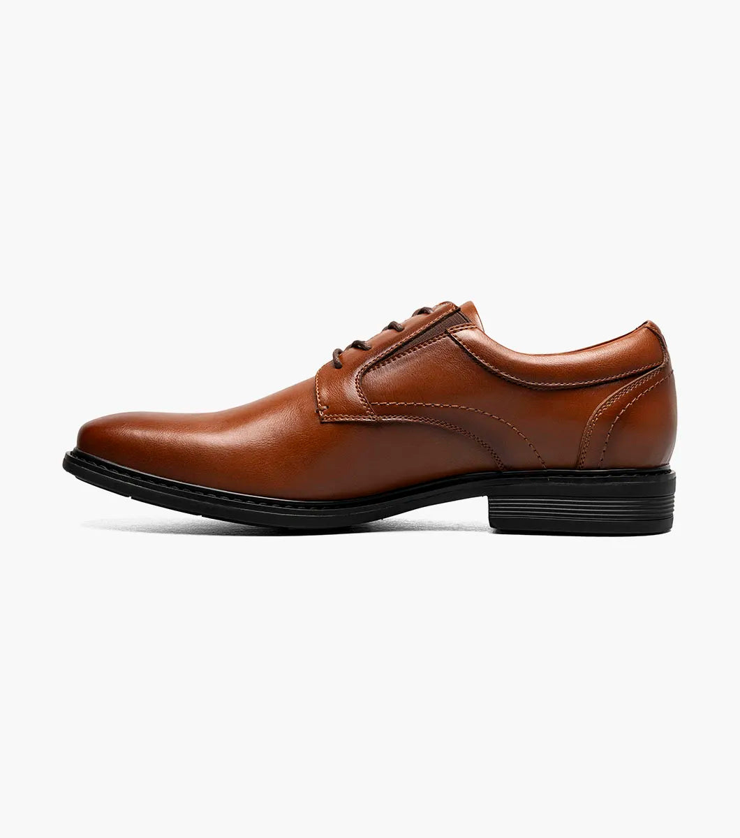 Nunn Bush Jarvis Plain Toe Oxford Men's Shoes Dressy Cognac 81544-221