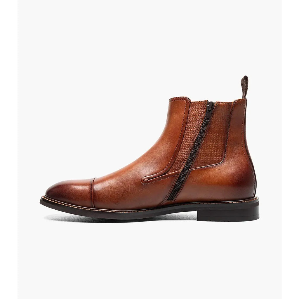 Stacy Adams Berkshire Cap Toe Side Zip Boot Brandy 25798-226