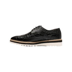 Stacy Adams Alario Wingtip Oxford Croco Leather Shoes Black 25725-001