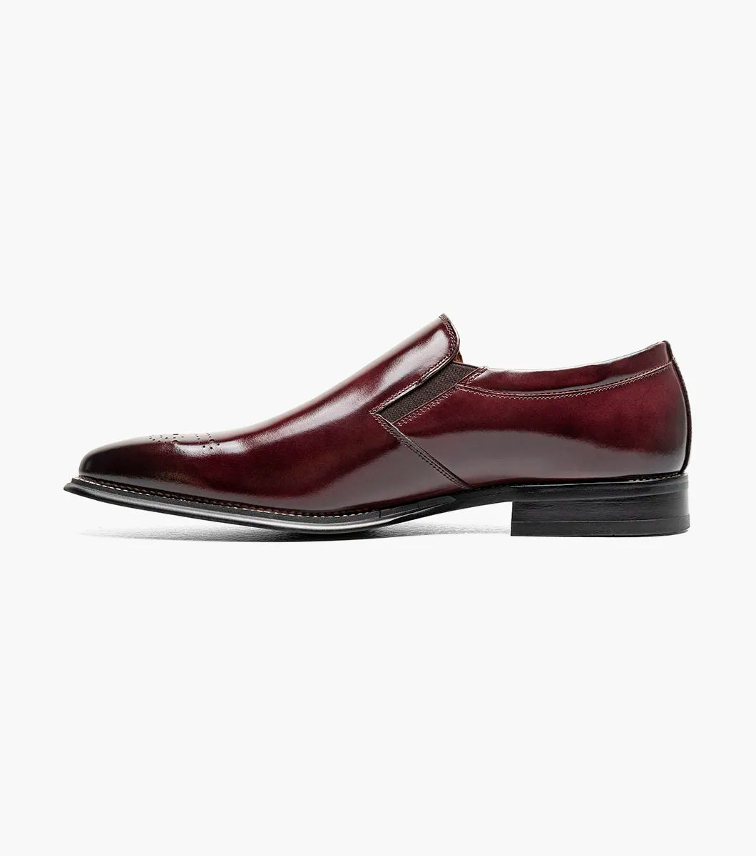 Stacy Adams Alistair Plain Toe Ornament Slip On Burgundy 25792-601