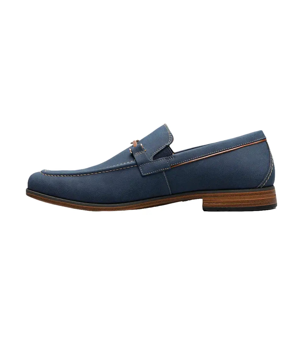 Stacy Adams Richardson Moc Toe Bit Slip On Shoes Navy 25746-410