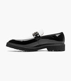 Stacy Adams Carabello Moc Toe Bit Slip On Black and White  25804-111