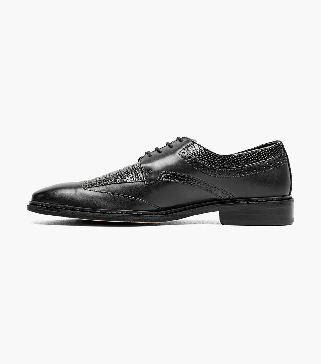 Stacy Adams Gambetta Modified Cap Toe Oxford Leather shoes Black 25780-001