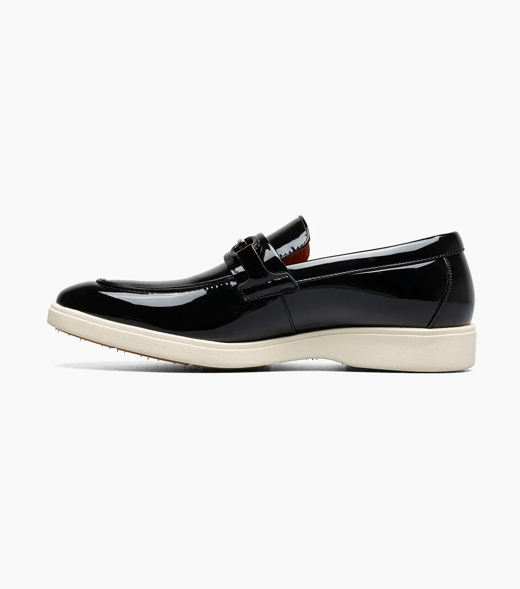 Stacy Adams Slayton Moc Toe Bit Slip On Shoes Black Patent 25710-004