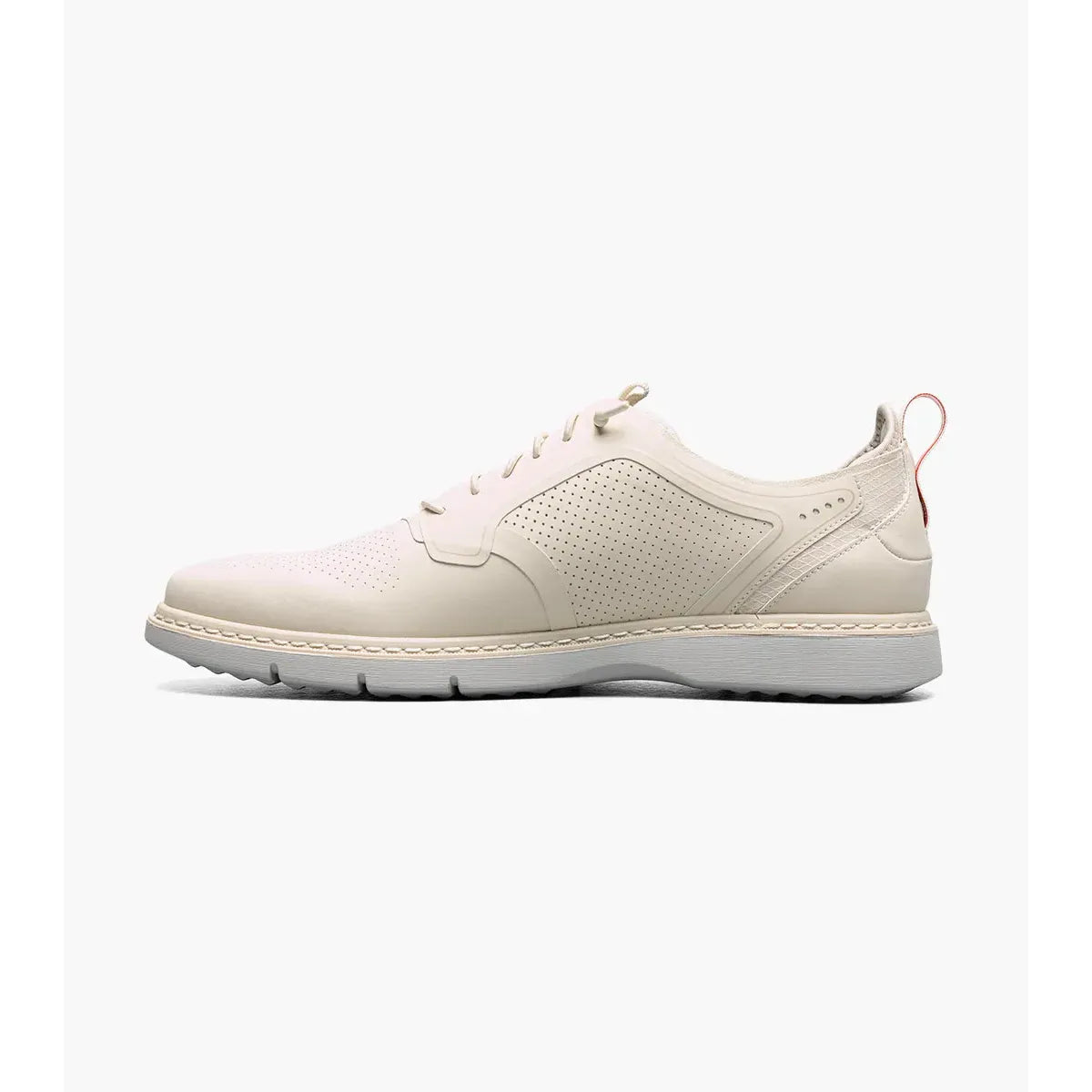 Stacy Adams Synchro Plain Toe Elastic Lace Up Sneaker Cream Shoes 25518-113