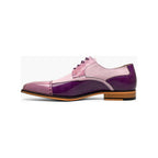 Stacy Adams Plaza Modified Cap Toe Oxford Shoes Leather Purple Multi 25608-540