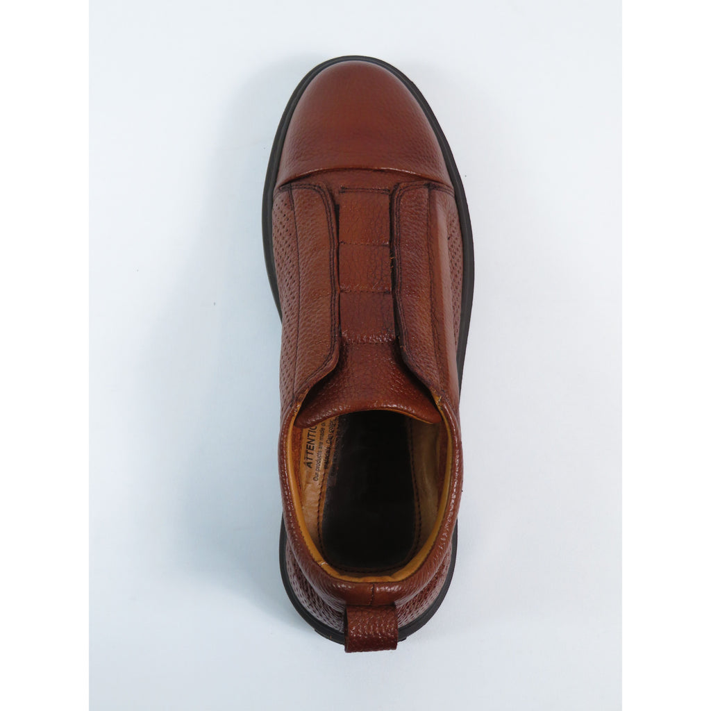 Men's Fashion Sneaker Shoes By SHENBINS Soft Deer Leather Hand Made in Turkey 0811 Tobacco