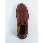 Men's Fashion Sneaker Shoes By SHENBINS Soft Deer Leather Hand Made in Turkey 0811 Tobacco