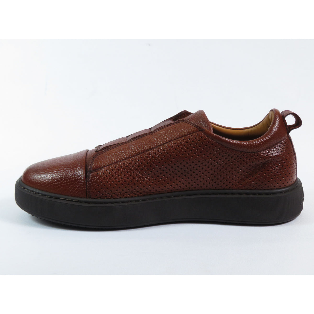 Men's Fashion Sneaker Shoes By SHENBINS Soft Deer Leather Hand Made in Turkey 0811 Tobacco