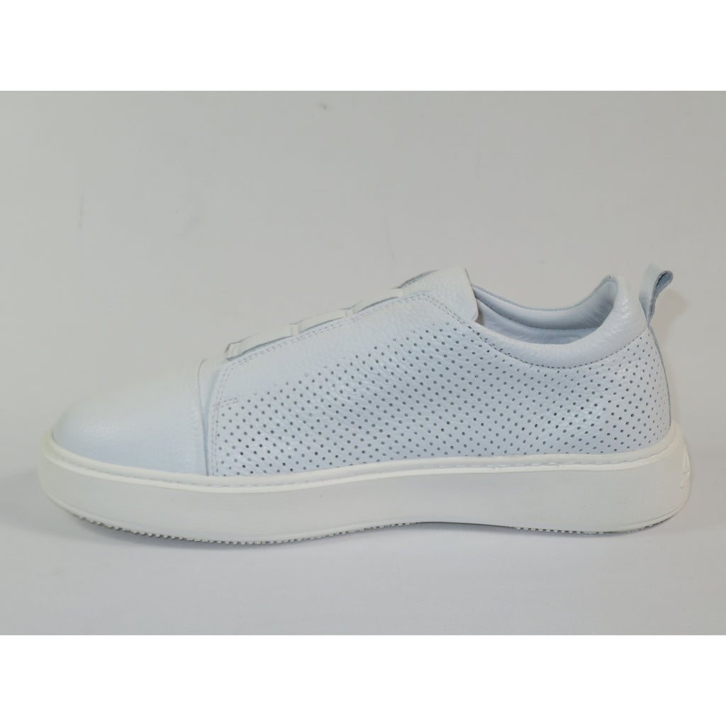 Men's Fashion Sneaker Shoes By SHENBINS Soft Deer Leather Hand Made in Turkey 0811 White