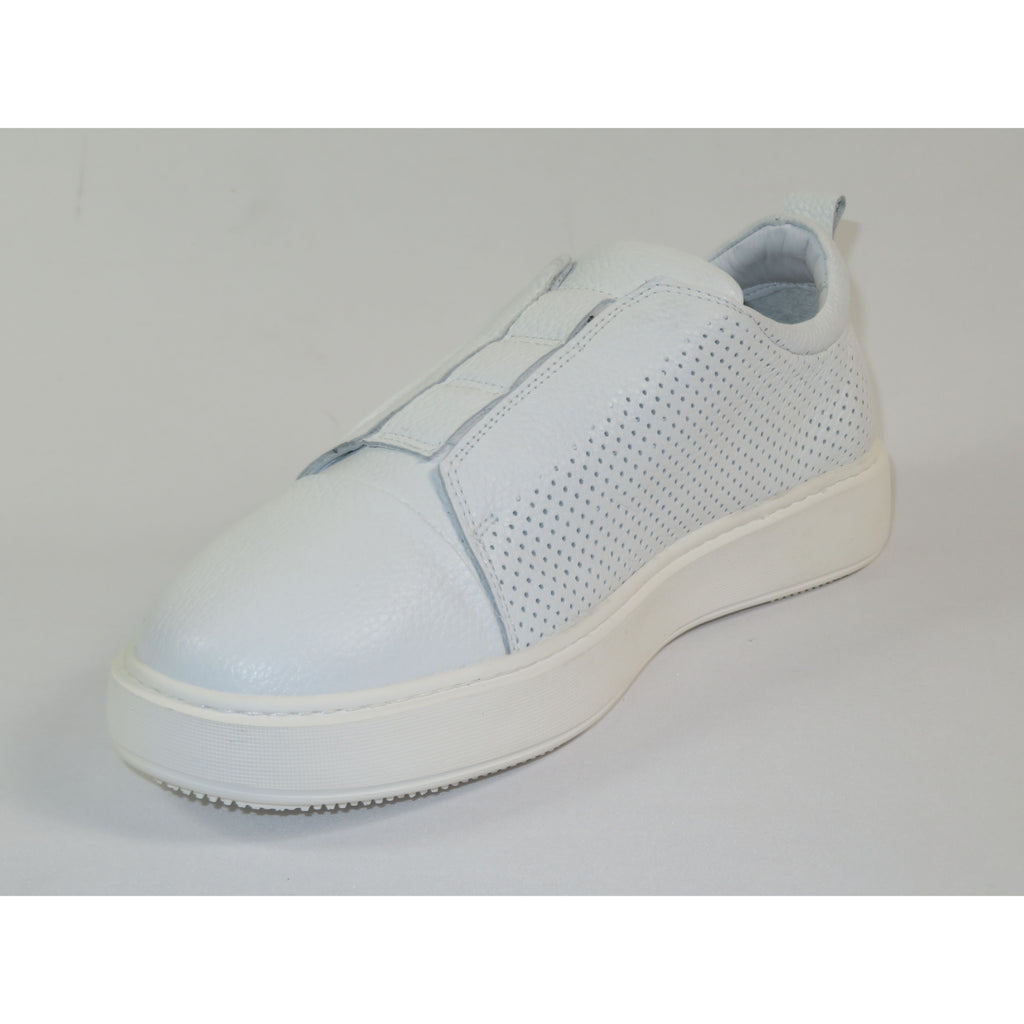 Men's Fashion Sneaker Shoes By SHENBINS Soft Deer Leather Hand Made in Turkey 0811 White
