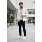 Men's Fashion Sneaker Shoes By SHENBINS Soft Deer Leather Hand Made in Turkey 0811 White