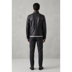 Men's VIA CONDOTTI Fine Lamb Skin Leather Zipper Jacket 081 Black