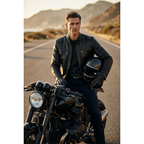 Men's VIA CONDOTTI Fine Lamb Skin Leather Zipper Jacket 081 Black