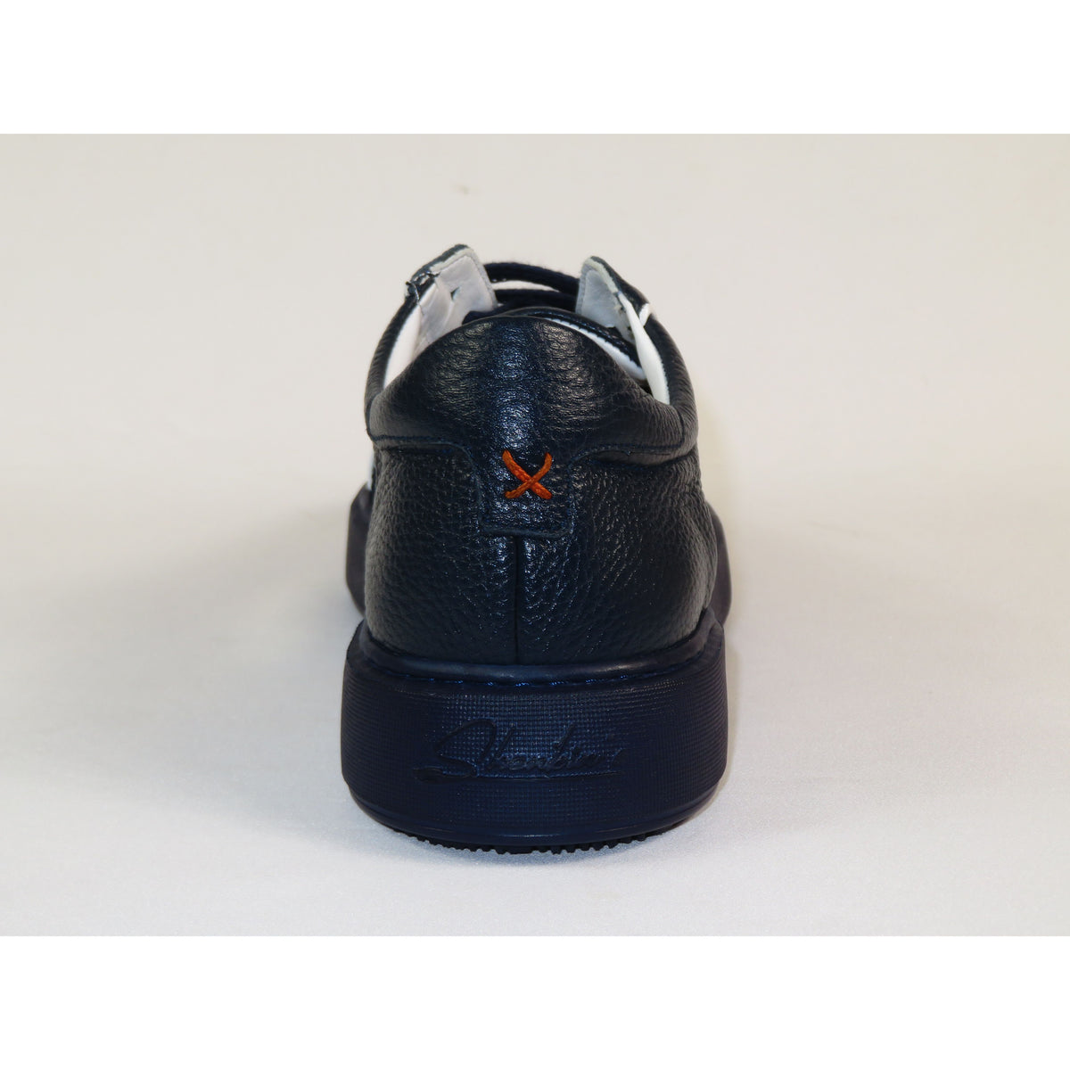 Men's Fashion Sneaker Shoes By SHENBINS Soft Deer Leather Hand Made in Turkey 0830 Navy White