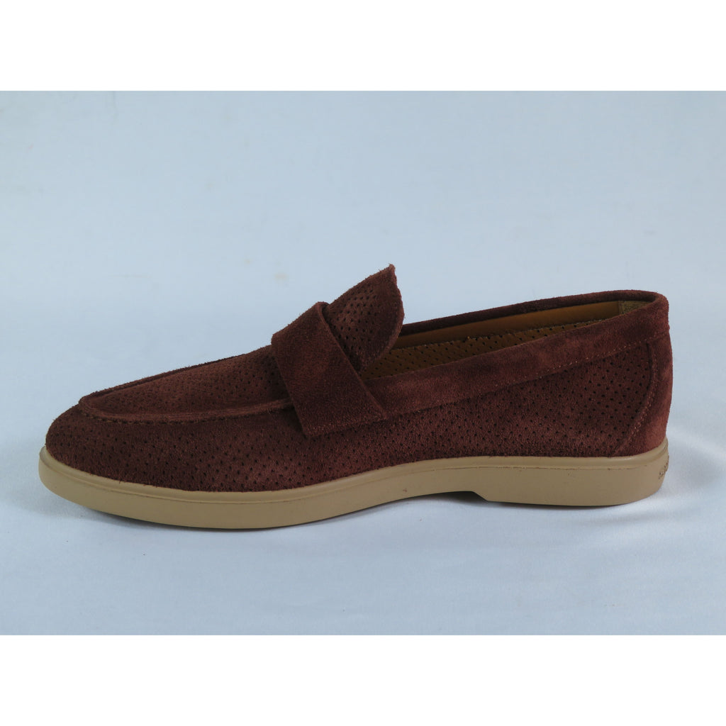 Men's Slip On Shoes By SHENBINS Soft Suede Leather Hand Made in Turkey 0870 Brown