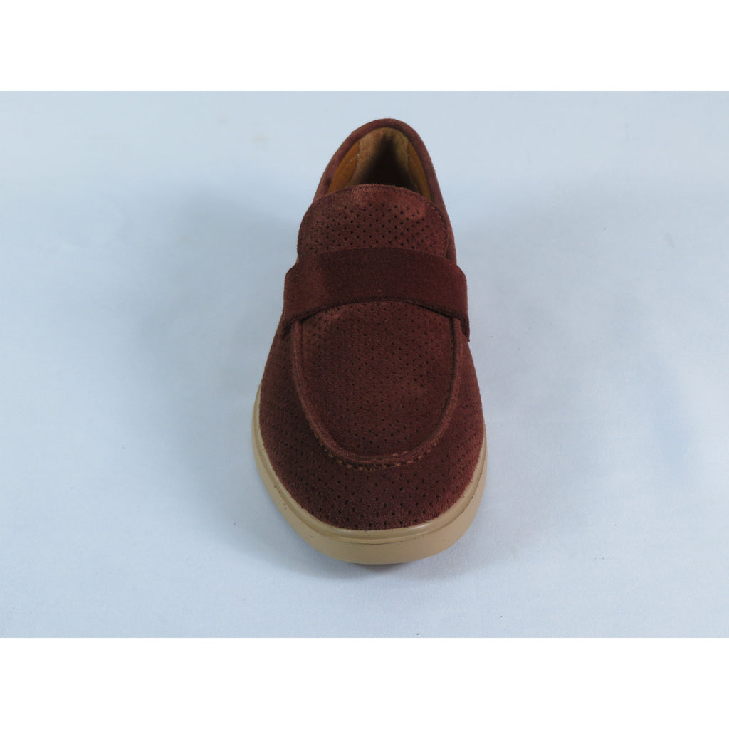 Men's Slip On Shoes By SHENBINS Soft Suede Leather Hand Made in Turkey 0870 Brown