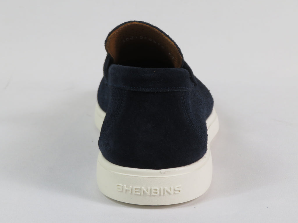 Men's Slip On Shoes By SHENBINS Soft Suede Leather Hand Made in Turkey 0870 Navy