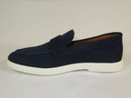 Men's Slip On Shoes By SHENBINS Soft Suede Leather Hand Made in Turkey 0870 Navy