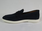 Men's Slip On Shoes By SHENBINS Soft Suede Leather Hand Made in Turkey 0870 Navy