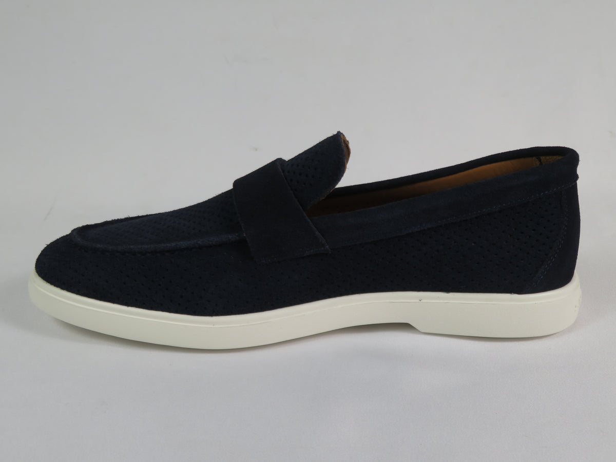 Men's Slip On Shoes By SHENBINS Soft Suede Leather Hand Made in Turkey 0870 Navy