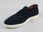 Men's Slip On Shoes By SHENBINS Soft Suede Leather Hand Made in Turkey 0870 Navy