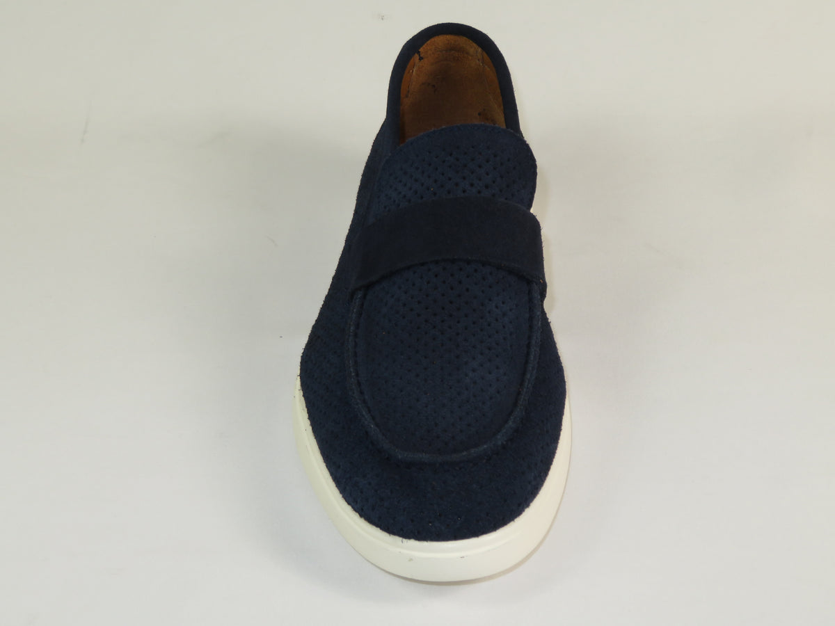 Men's Slip On Shoes By SHENBINS Soft Suede Leather Hand Made in Turkey 0870 Navy