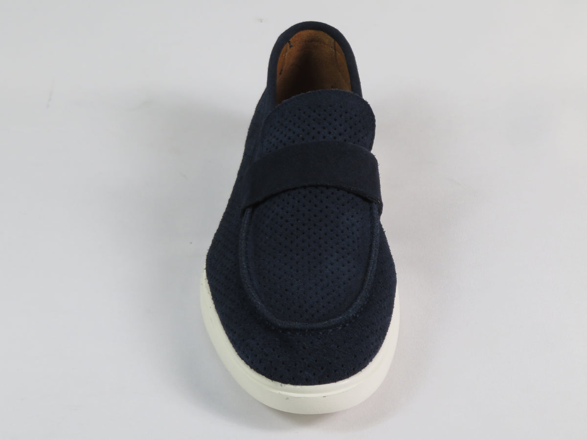 Men's Slip On Shoes By SHENBINS Soft Suede Leather Hand Made in Turkey 0870 Navy