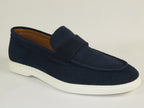 Men's Slip On Shoes By SHENBINS Soft Suede Leather Hand Made in Turkey 0870 Navy
