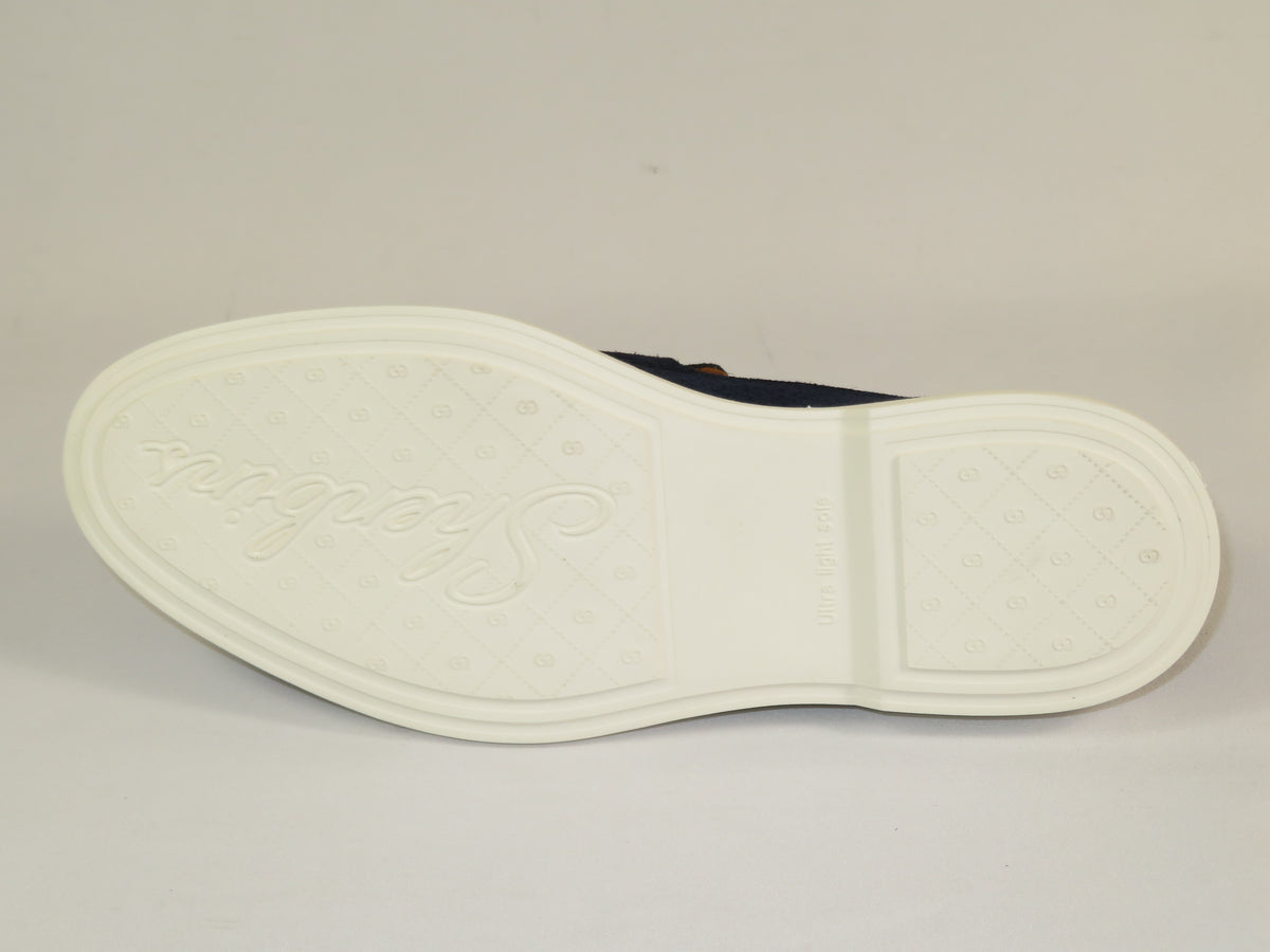 Men's Slip On Shoes By SHENBINS Soft Suede Leather Hand Made in Turkey 0870 Navy
