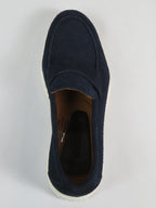 Men's Slip On Shoes By SHENBINS Soft Suede Leather Hand Made in Turkey 0870 Navy