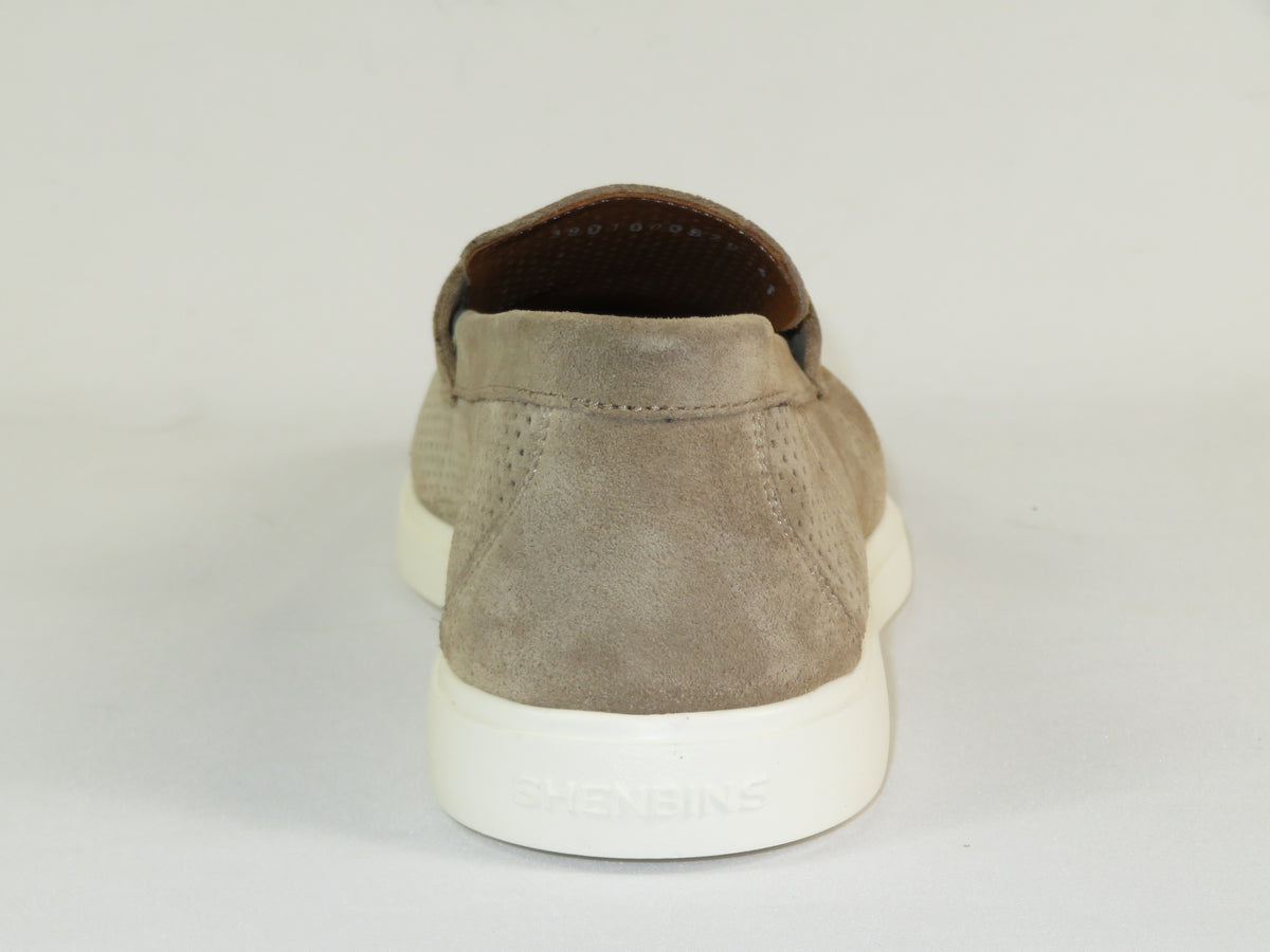 Men's Slip On Shoes By SHENBINS Soft Suede Leather Hand Made in Turkey 0870 Tan