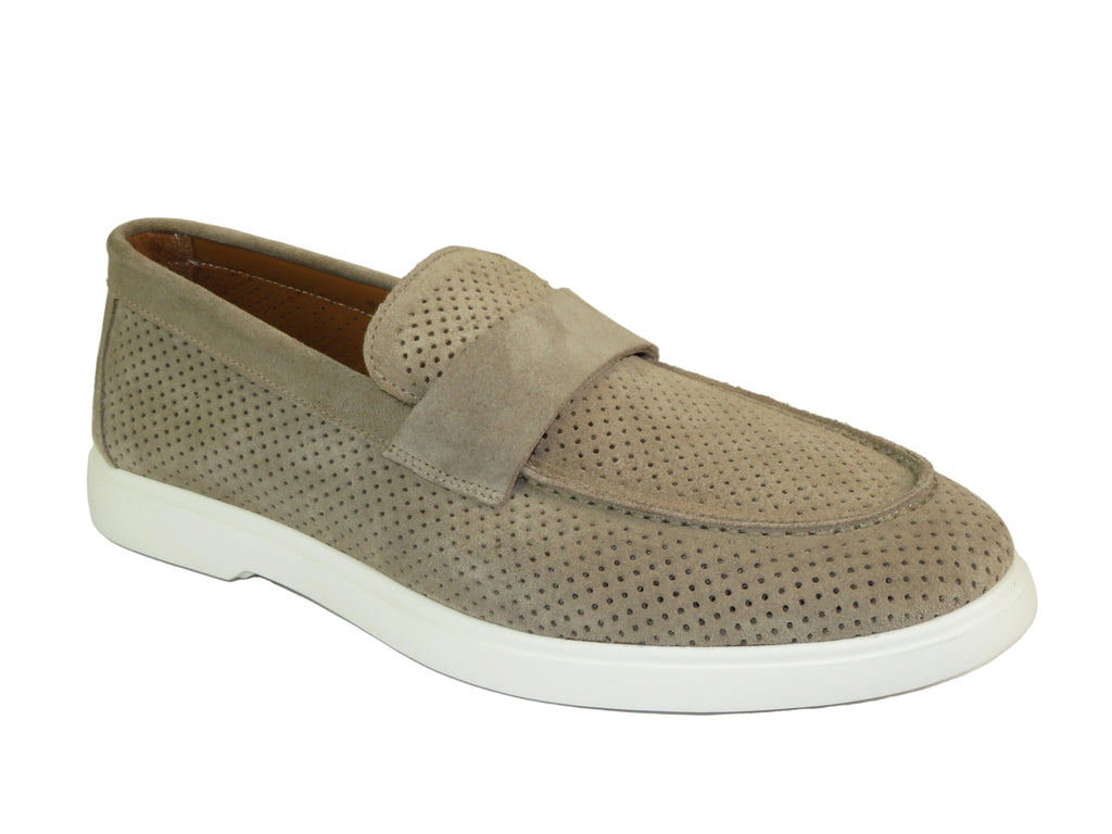 Men's Slip On Shoes By SHENBINS Soft Suede Leather Hand Made in Turkey 0870 Tan
