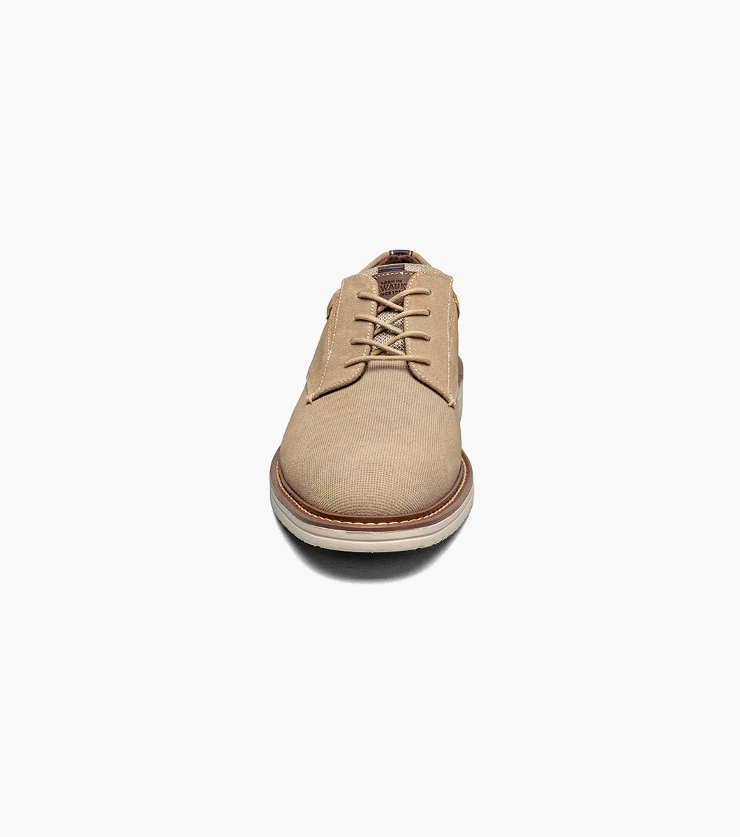 Nunn Bush Griff Suede Plain Toe Oxford Casual Shoes Stone 85107-275