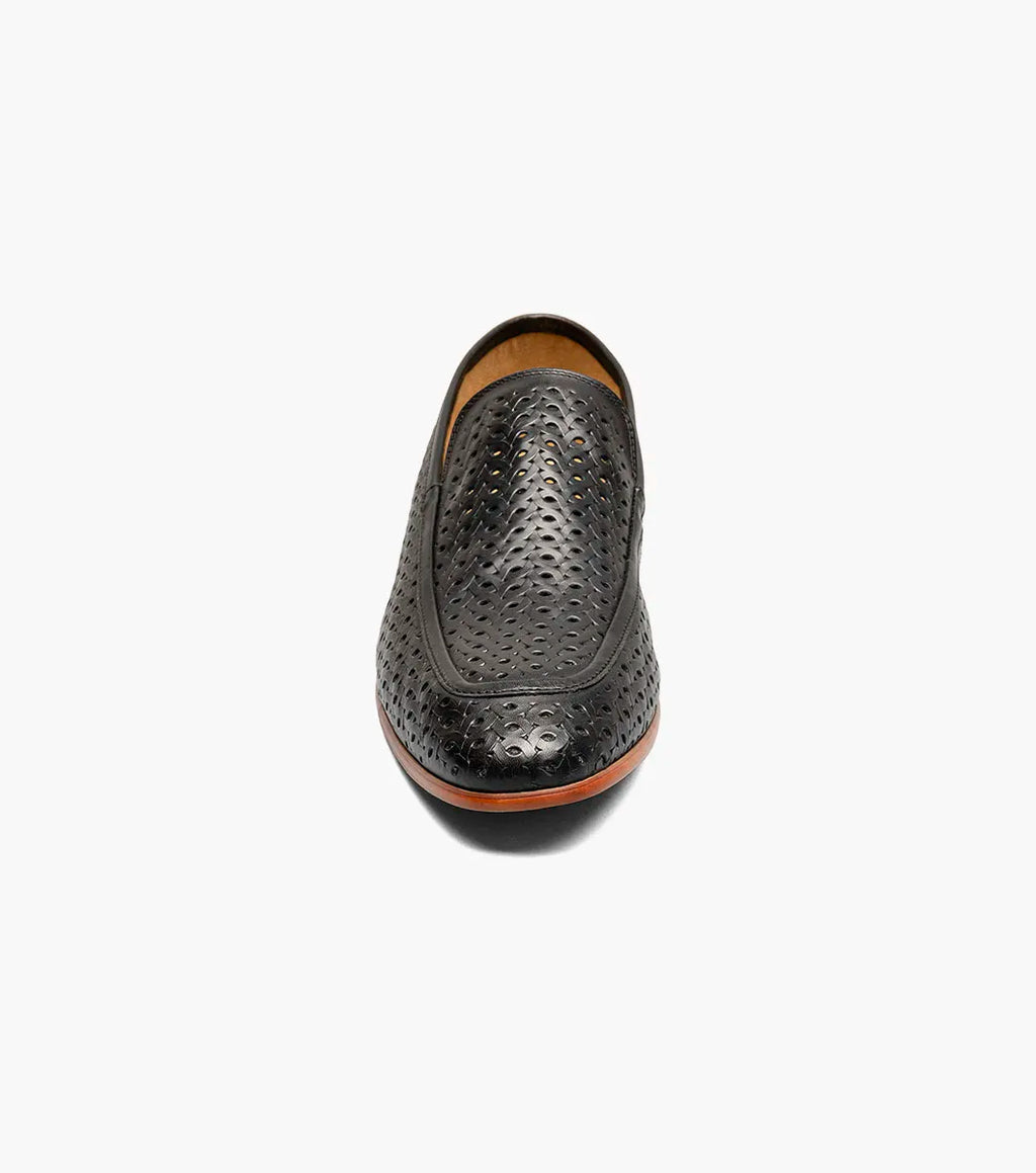 Stacy Adams Winden Moc Toe Perf Slip On Shoes oversized Black 25645-001
