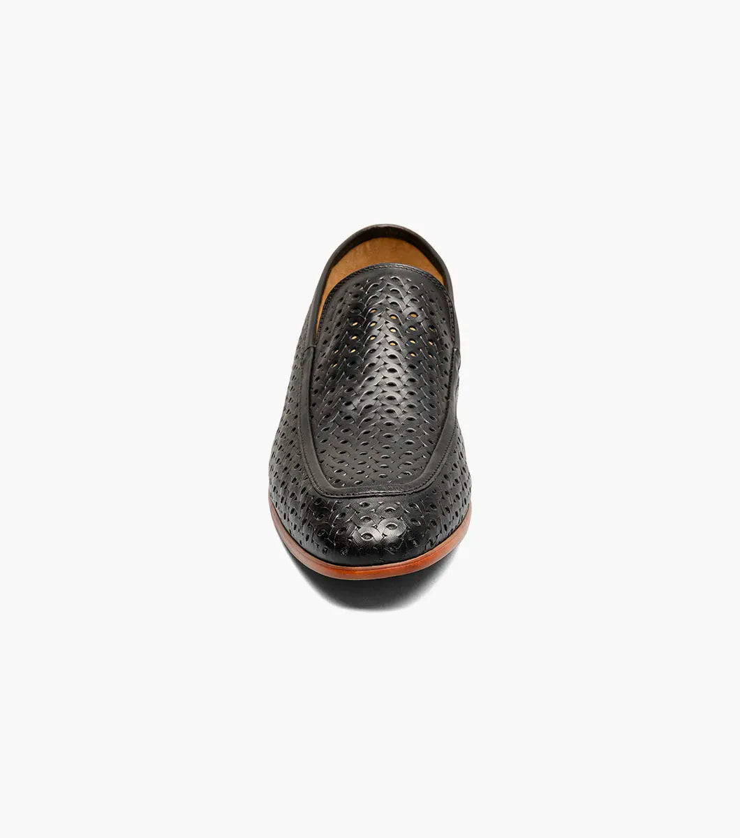 Stacy Adams Winden Moc Toe Perf Slip On Shoes oversized Black 25645-001