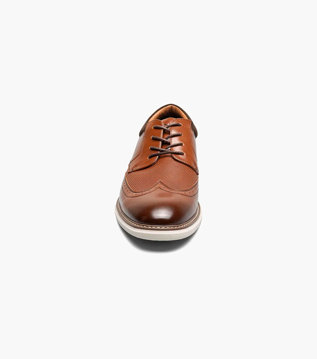 Nunn Bush Chase Wingtip Oxford Walking Shoes Cognac Multi 85128-229
