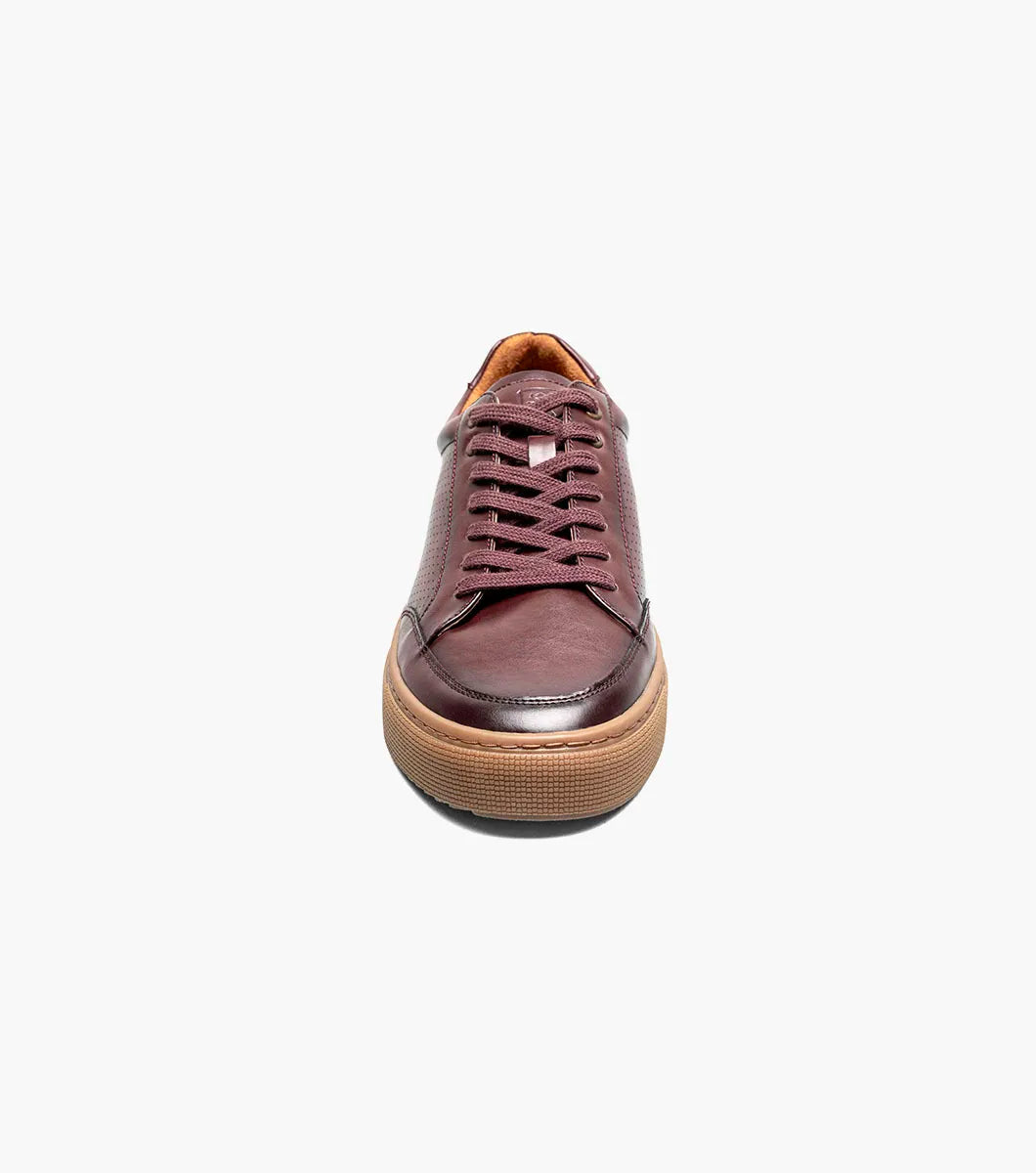 Stacy Adams Dorian Moc Toe Lace-Up Sneaker Green 25749-646 Bordeaux Wine