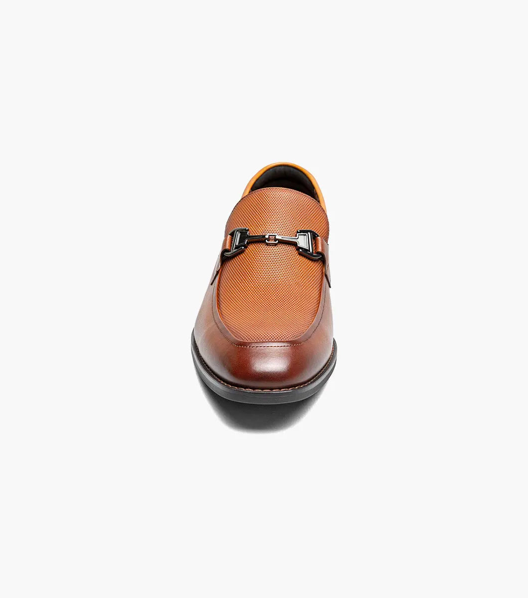 Stacy Adams Lawton Moc Toe Bit Slip-On Dress Shoes Cognac 25796-221