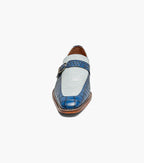 Stacy Adams Rubiano Moc Toe Buckle Strap Slip On Dark Blue Multi 25787-469