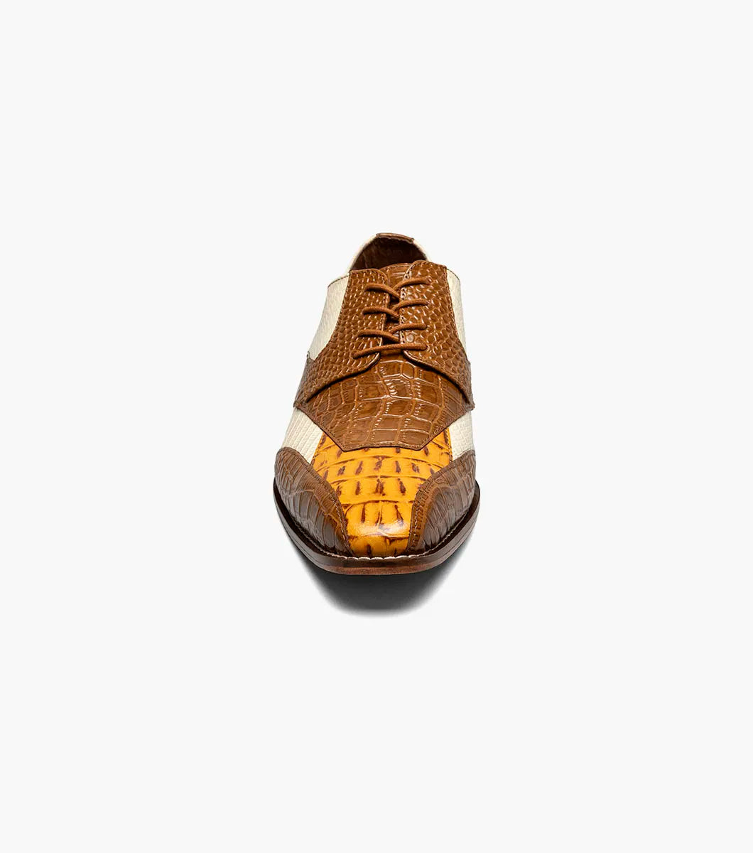 Stacy Adams Tristano Modified Bike Toe Oxford Shoes Tan Multi 25694-238