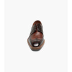 Stacy Adams Travato Wingtip Shoes Animal Print Leather Brown 25737-249